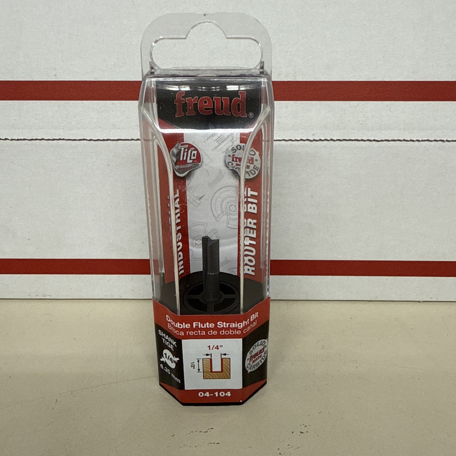 Freud 04-104 1/4" Double Flute Straight Bit, 1/4" Shank, 1/2" Cutting Depth