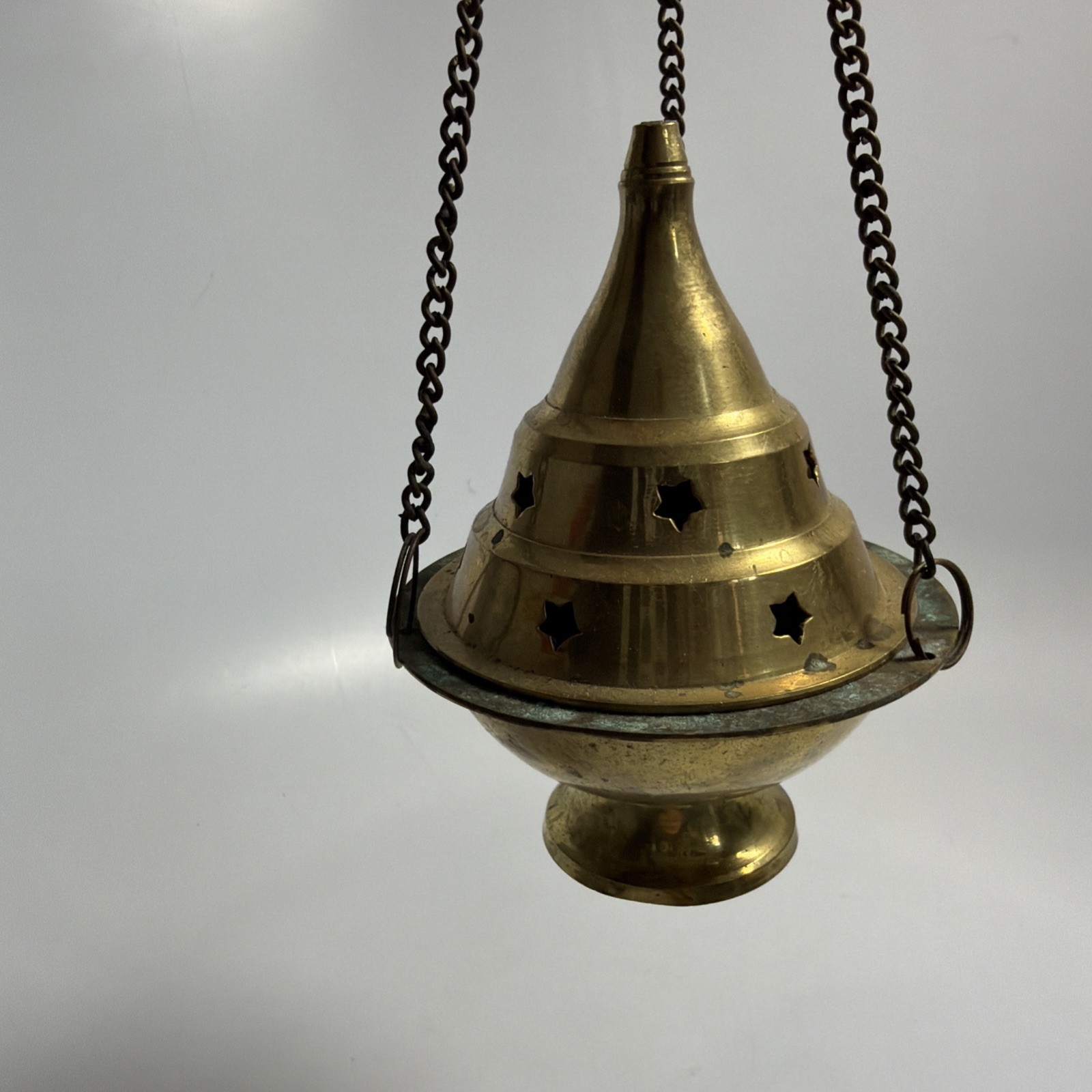 Vintage Brass Charcoal Holder Hanging Censer Incense Burner Home Fragrance 5”
