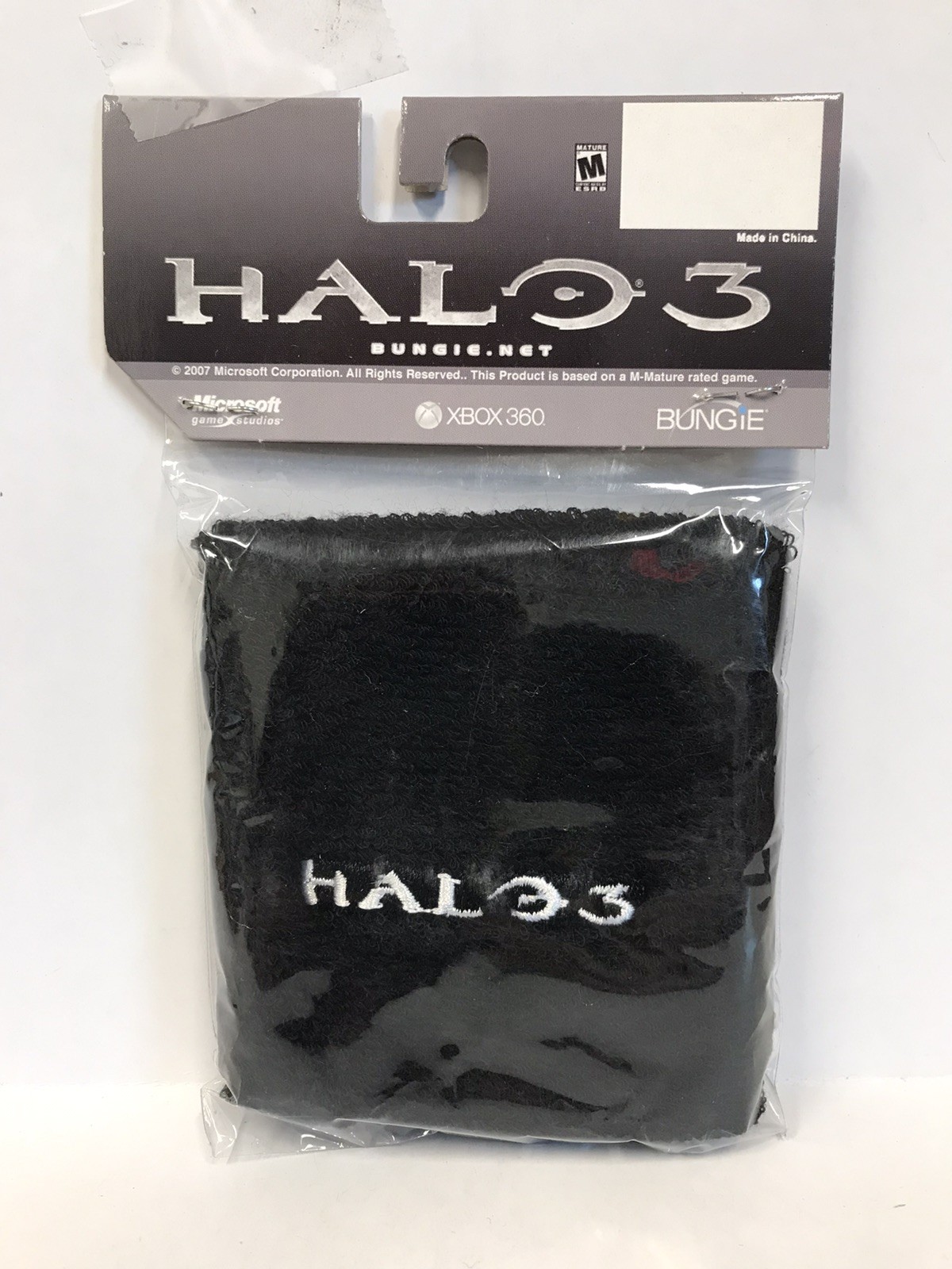 Sweatband Wristband - Halo 3 ODST - Black Legendary Icon Sculpture Grunt Skull