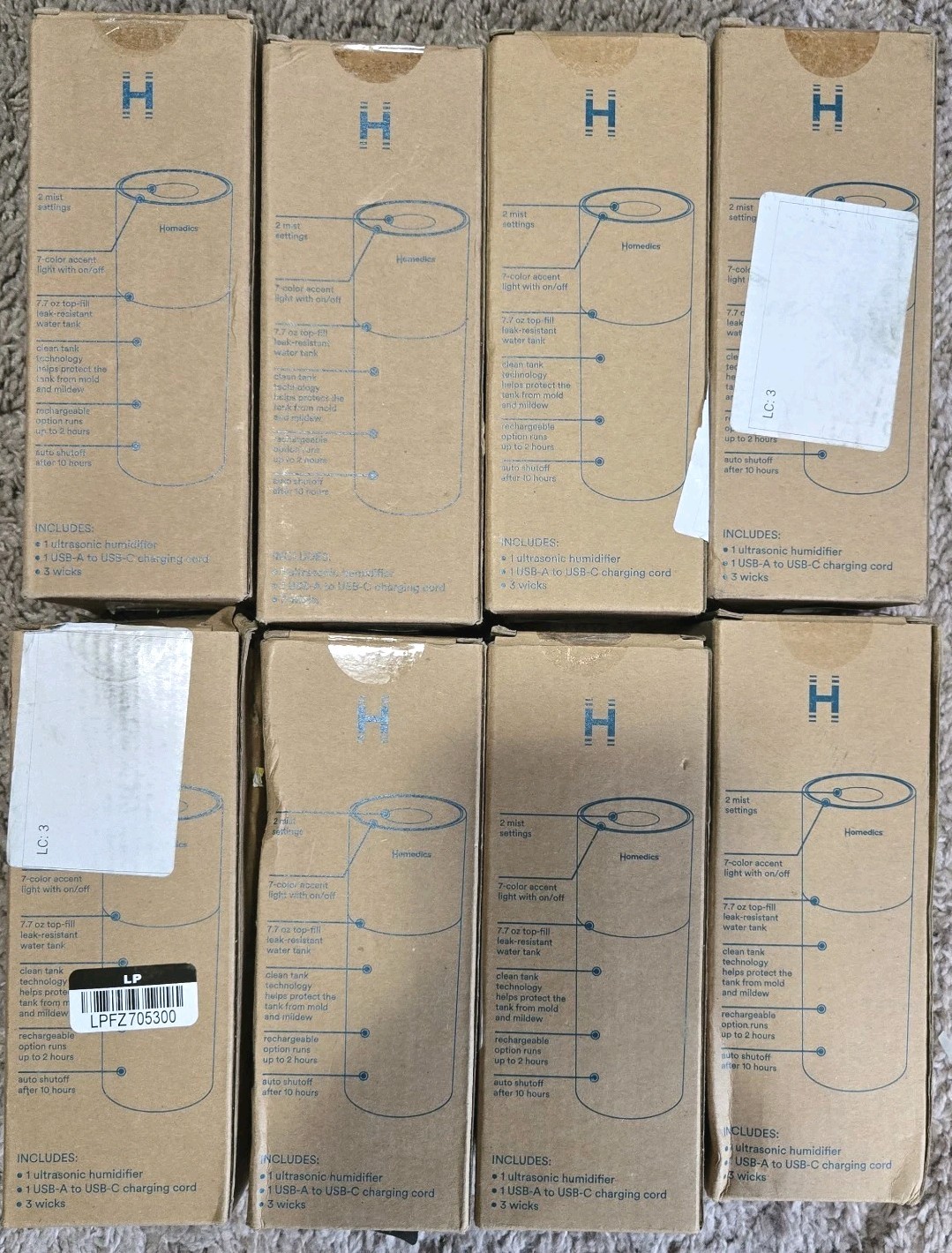 Homedics Portable USB Ultrasonic Humidifier Travel Size -Choose Your Color- New