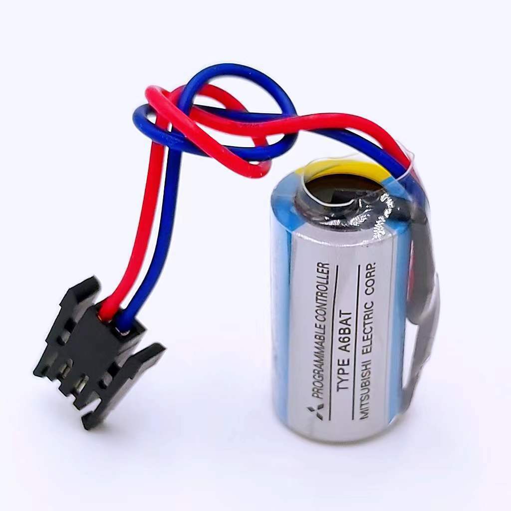 50pcs ER17330V/3.6V 1700mAh A6BAT Mitsubishi PLC Lithium Battery Size 2/3A+Plug