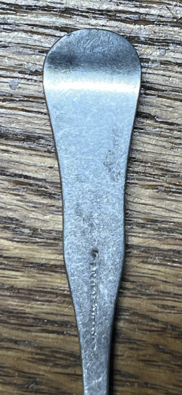 American Coin Silver Shell Bowl Salt Spoon No Monogram Upturned Fiddle