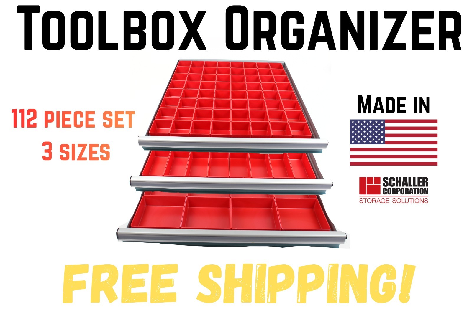 112pc Drawer Organizer – 2" Deep, Storage Boxes Tool Chest Organizer Dividers