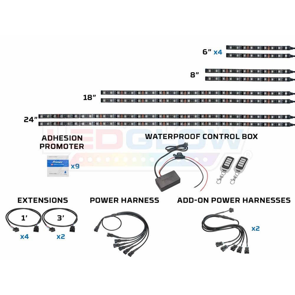 LEDGlow Advanced Million Color LED Snowmobile Underglow Neon Accent Lights Kit