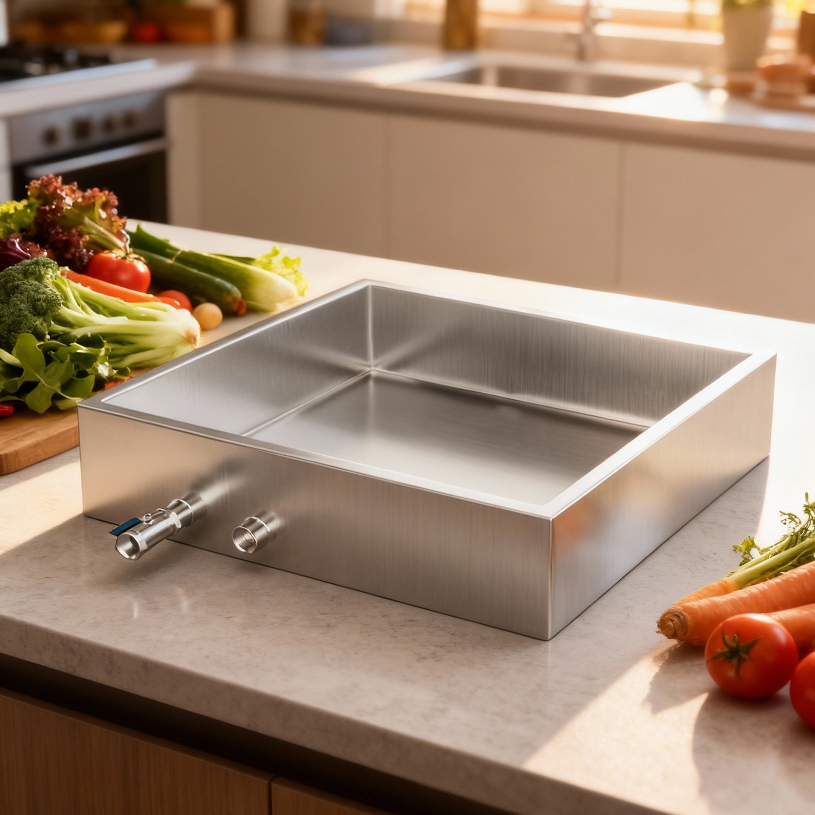 Minneer 304 Stainless Steel Maple Syrup Evaporator Pan W/Valve For Home Outdoor