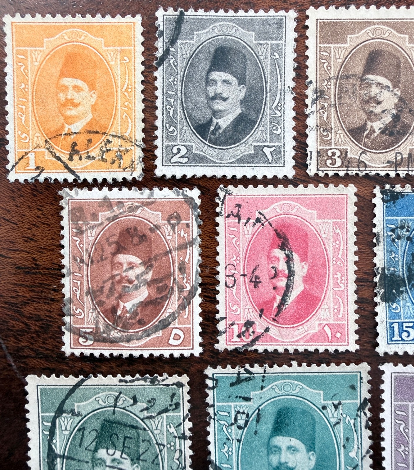 1923 Egypt King Fouad Complete Used Set 12 Stamps