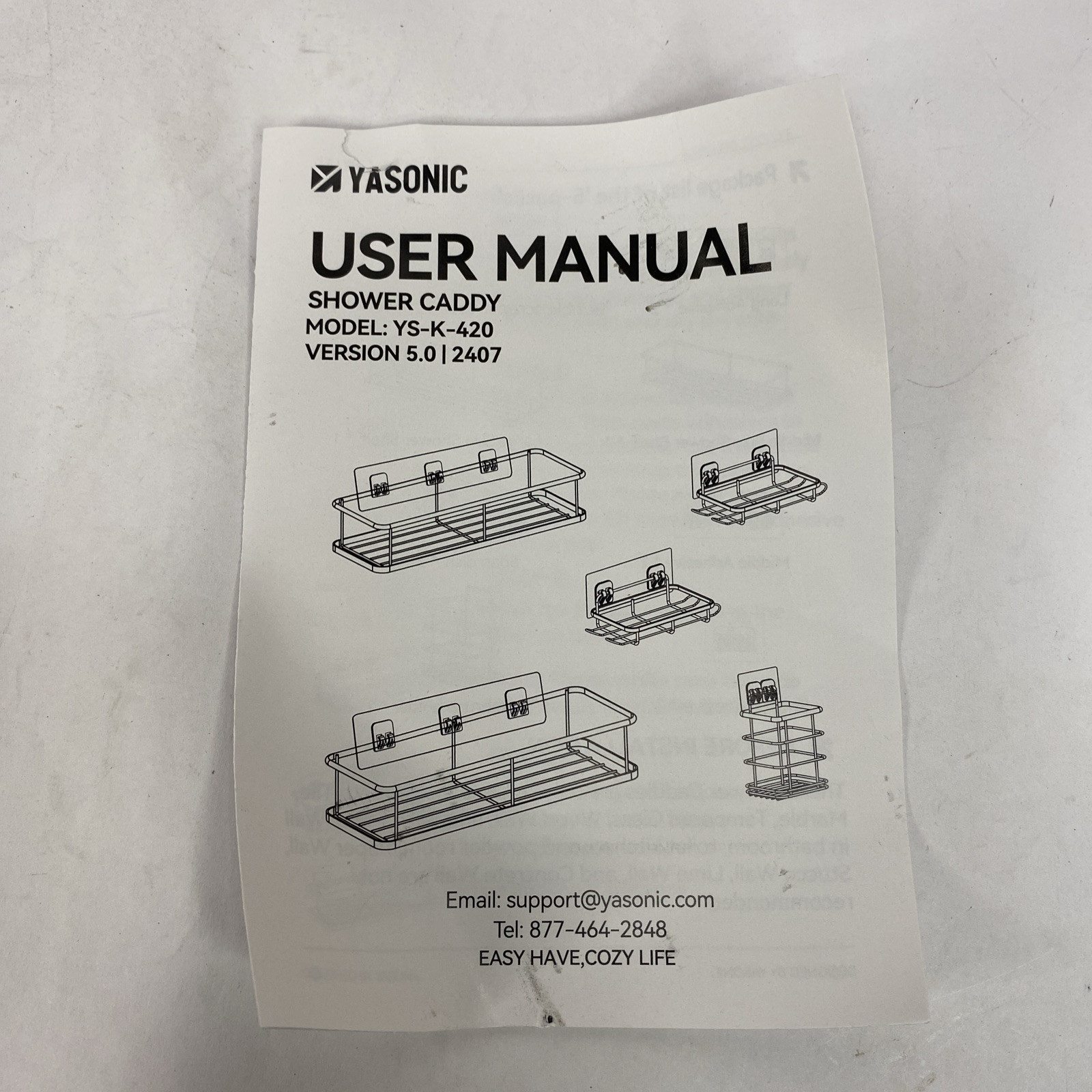 5 Pack Black Shower Caddy No Drill, Bathroom Organizers Removable Hooks - New