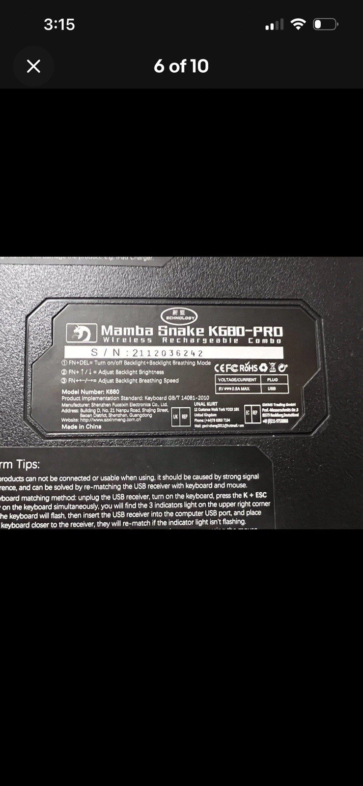 Xinmeng Mamba Snake K680-Pro Wireless Keyboard Mouse And Mouse Pad