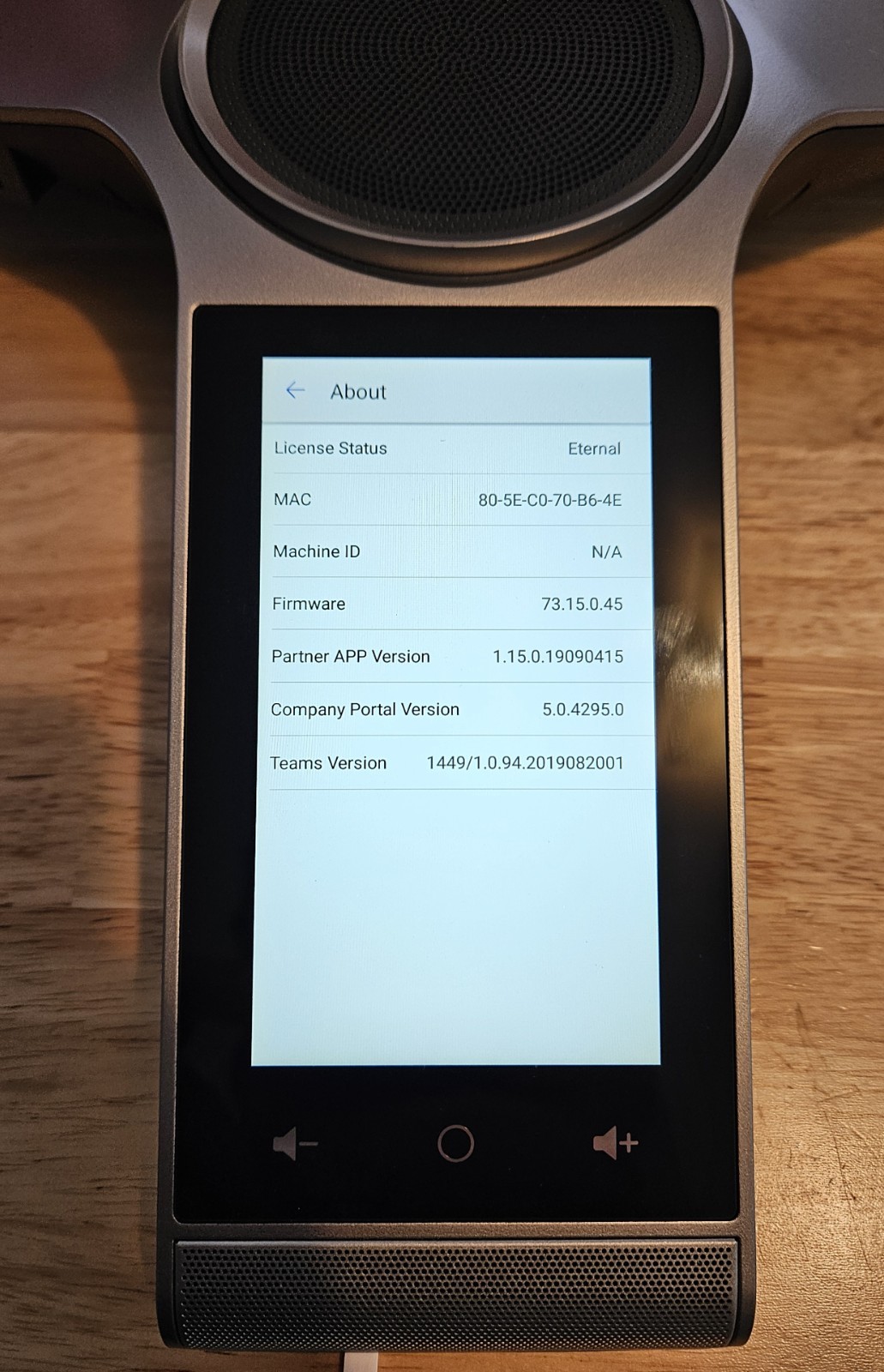 Yealink CP960 Touchscreen Conference Phone (TEAMS Version), Factory Reset