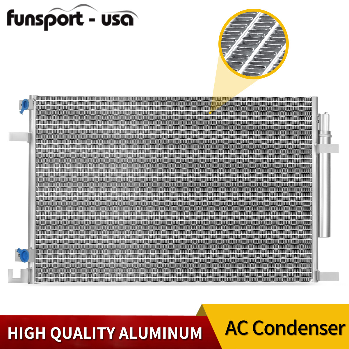 A/C AC Condenser for 2015 2016 2017 2018-2022 Ford Mustang 3.7L 5.0L 5.2L V6 V8