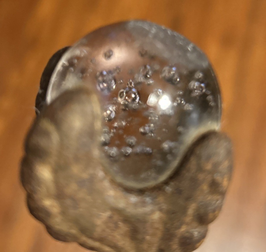 Set of 4 Vintage Art Deco Cast Iron Glass Claws and Ball Furniture Feet Casters