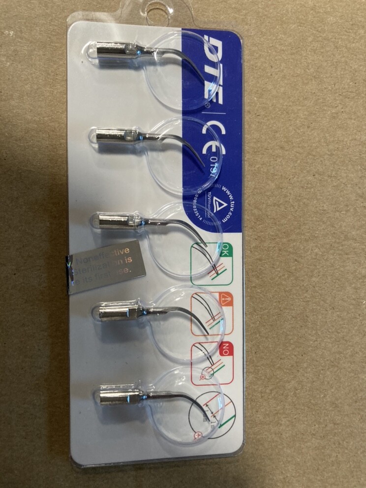 5/pk Dental Ultrasonic Piezo Scaler Tips Kit GD1 GD2 GD4 PD1 Fit DTE NSK Satalec