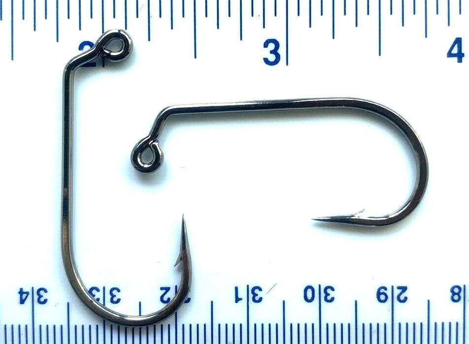 1000 GT 32824 2X Strength Black Nickel 60 Degree Round Bend Jig Hooks -2/0 bulk