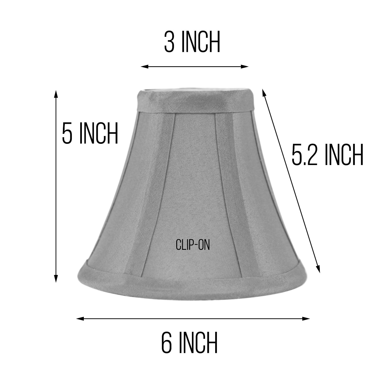 Set of 8 Clip On 5" Small Bell Shades for Chandelier (White)