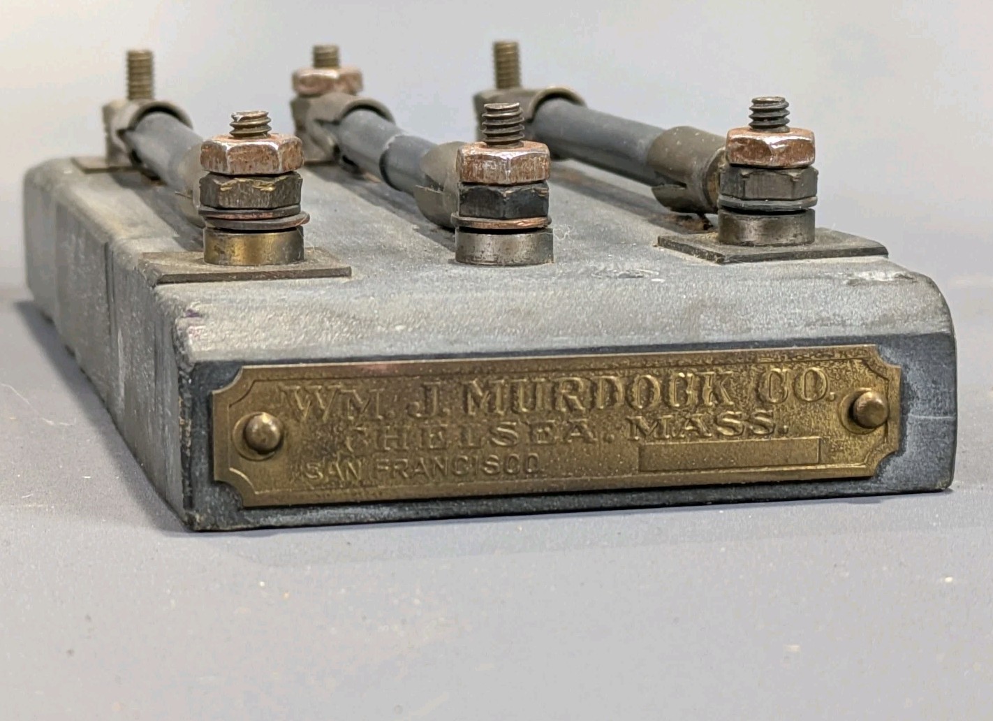 Antique WM J MURDOCK Lightning Arrester 3-Pole Carbon Wireless Telegraphy Radio