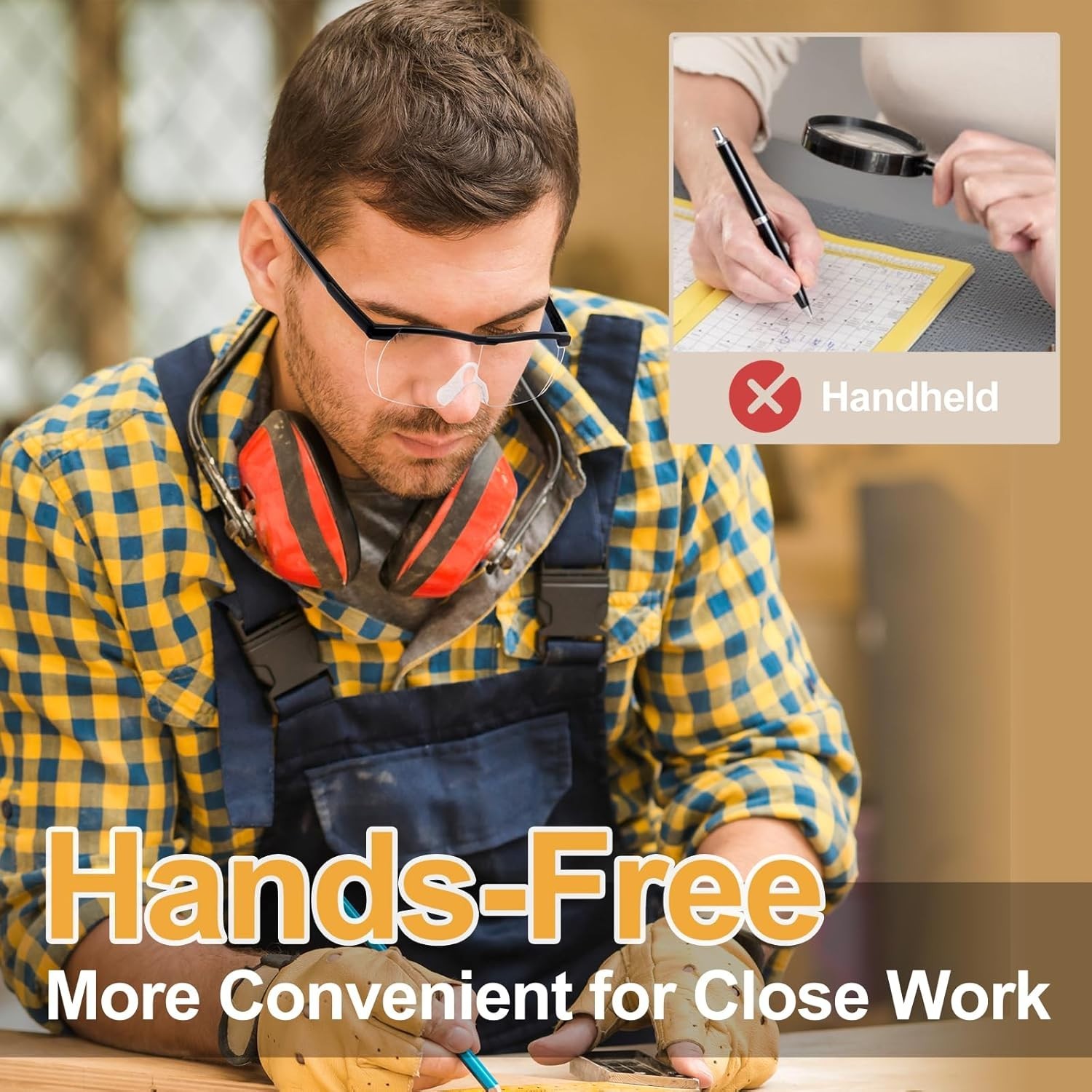 Big Vision Glasses HD Magnifying Eyewear Eye Care Make Everything Bigger Clearer