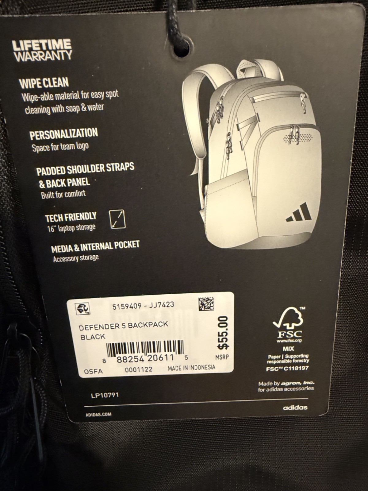 Adidas 3 Piece Bundle Backpack 34oz Water Bottle Alphaskin Headband Retail $107