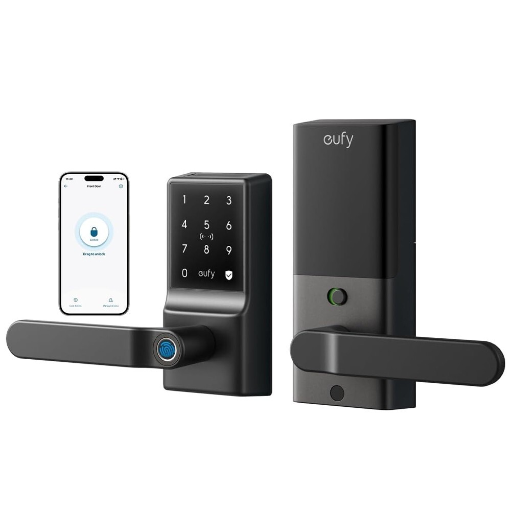 eufy Smart Lock C33 Wi-Fi Fingerprint Keyless Door Lock with Handle, APP Control