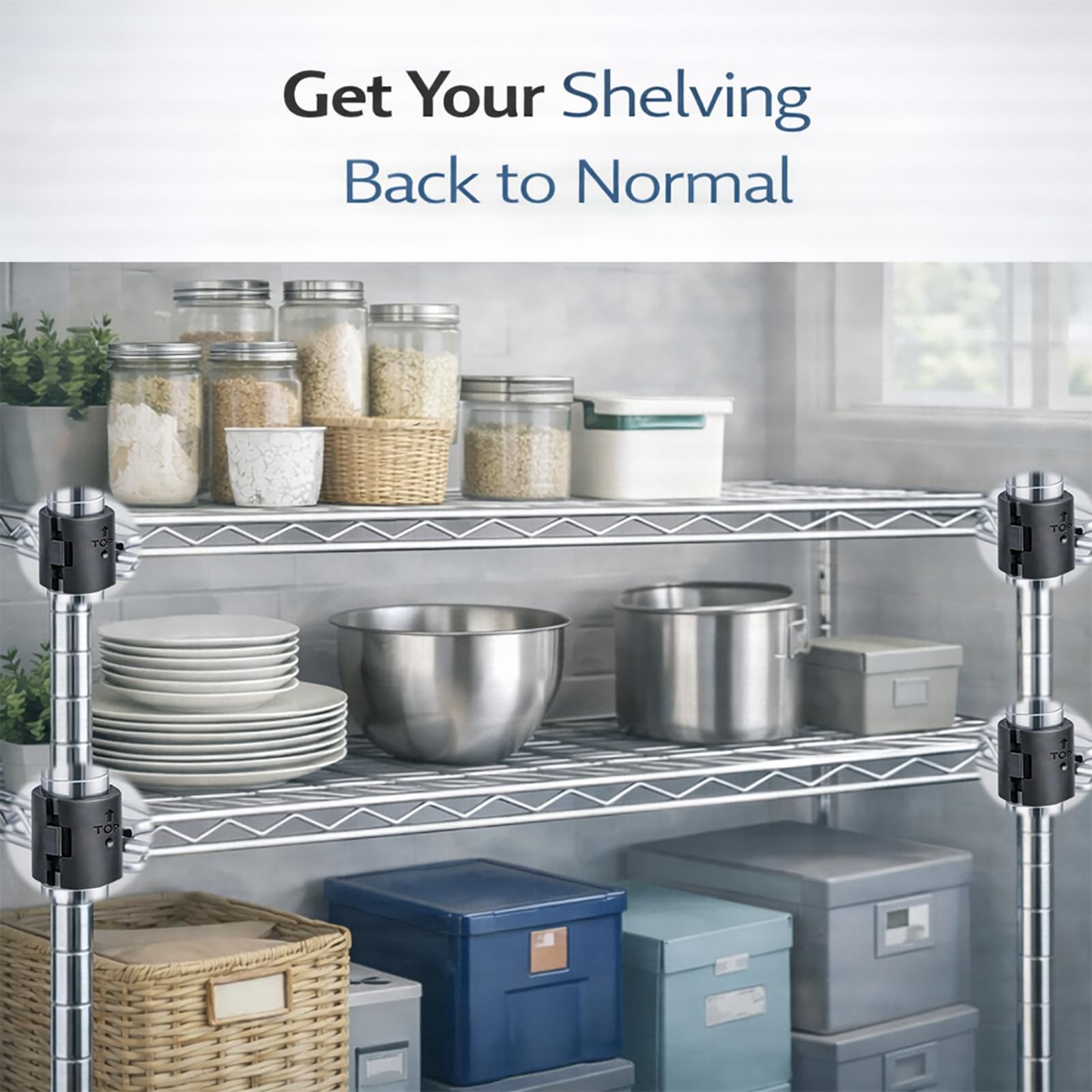 Wire Shelf Clips 3/4 Inch, 52 Pcs Wire Shelving Shelf Lock Clips, Wire Shelf Rep