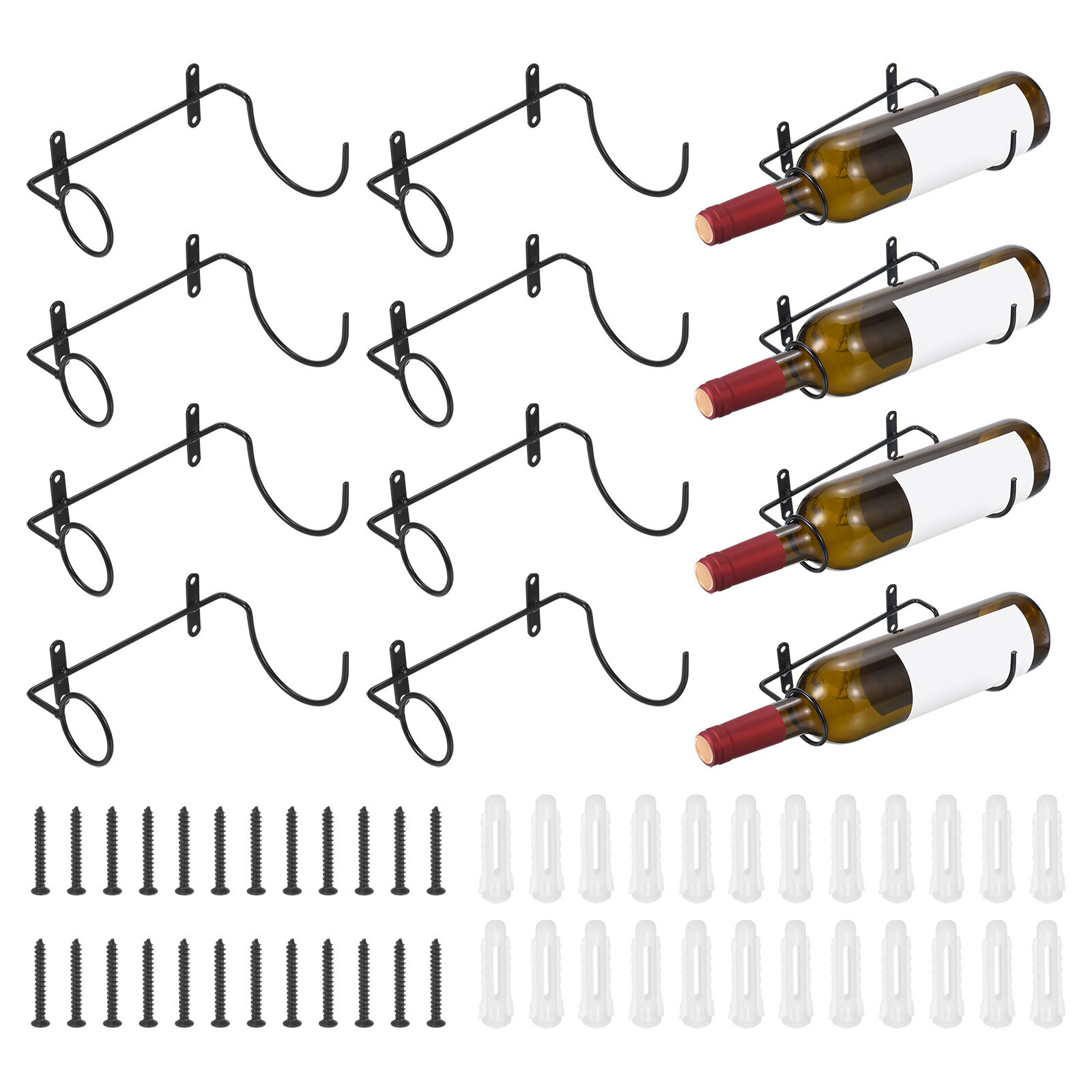 12 Pack Spiral Wine Wall Holder Metal Wine Bottle Display Holder Storage Shelf