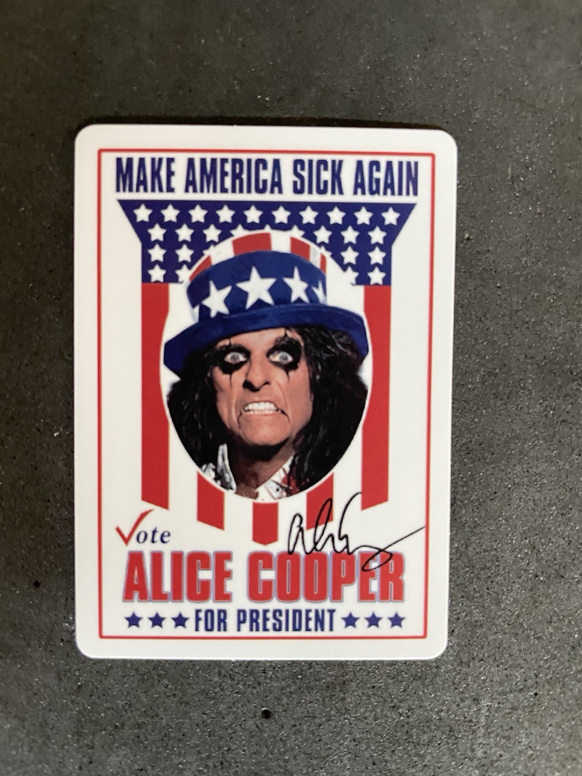 Alice Cooper Sticker Vote 70s Classic Rock Icon MI Welcome Nightmare New!