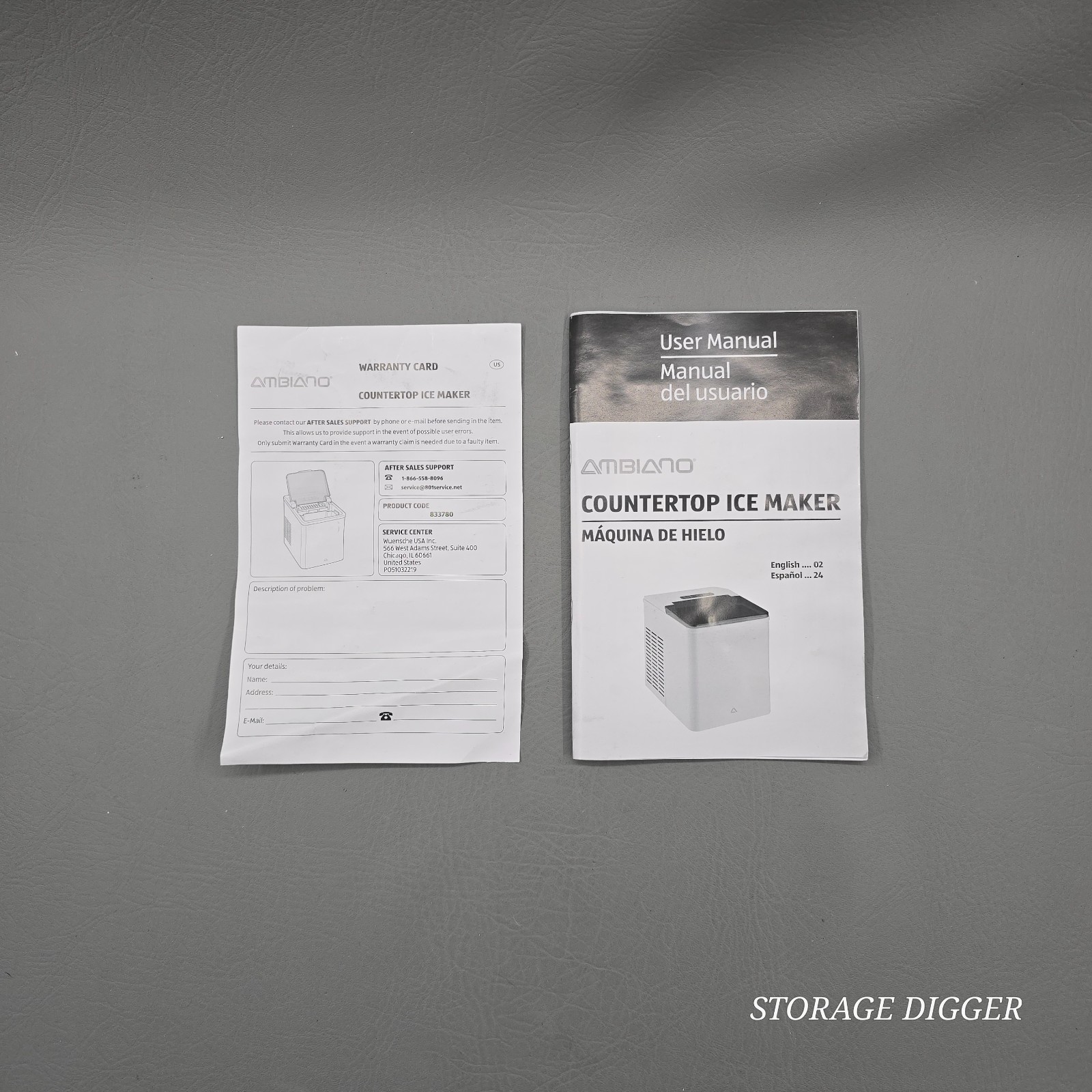 2024 Ambiano 26 lb. Countertop Ice Maker, Model GT-EWM-04-US, Made in China