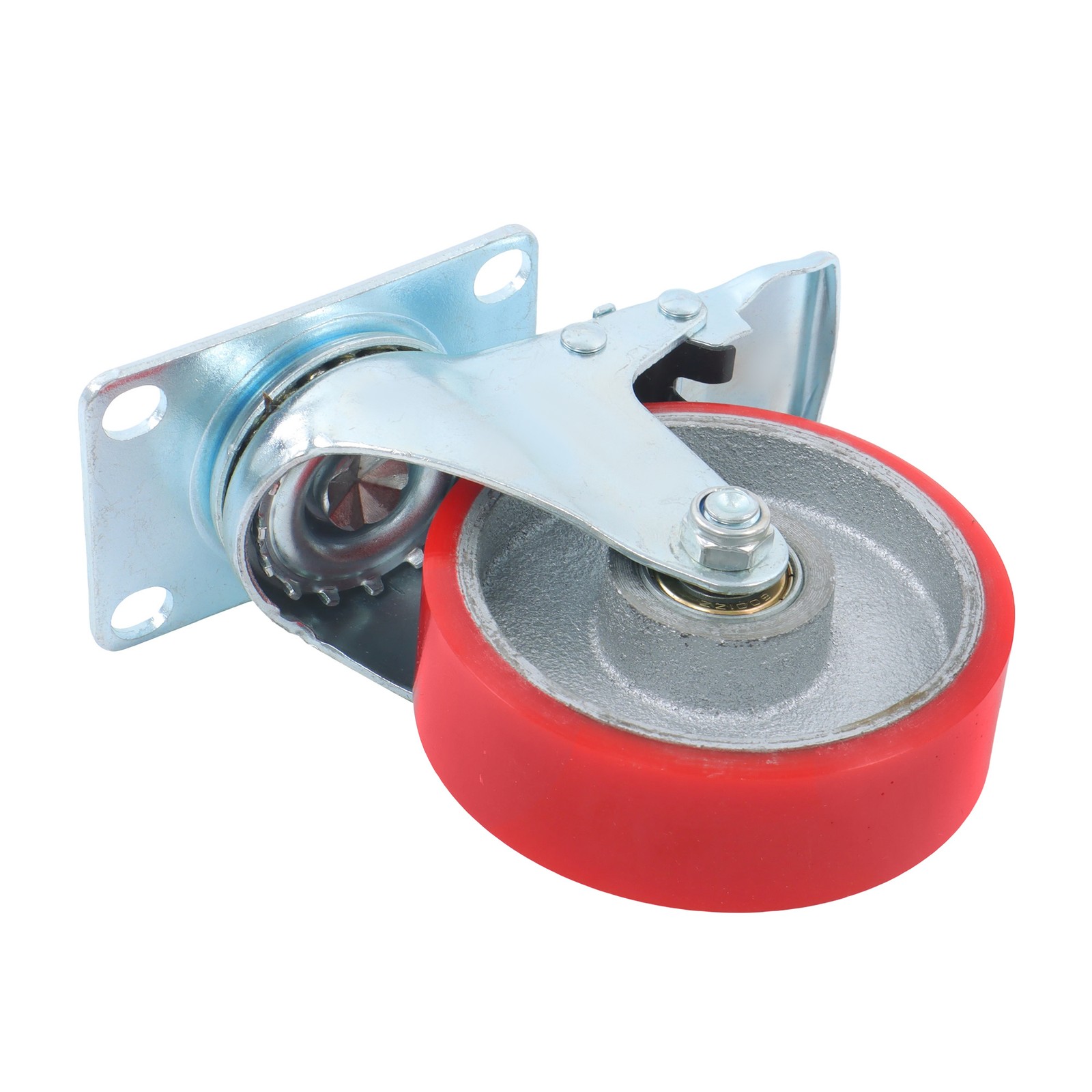 4 Pack 4 Inch Polyurethane Heavy Duty Swivel Caster Wheels With Brake Galvanized