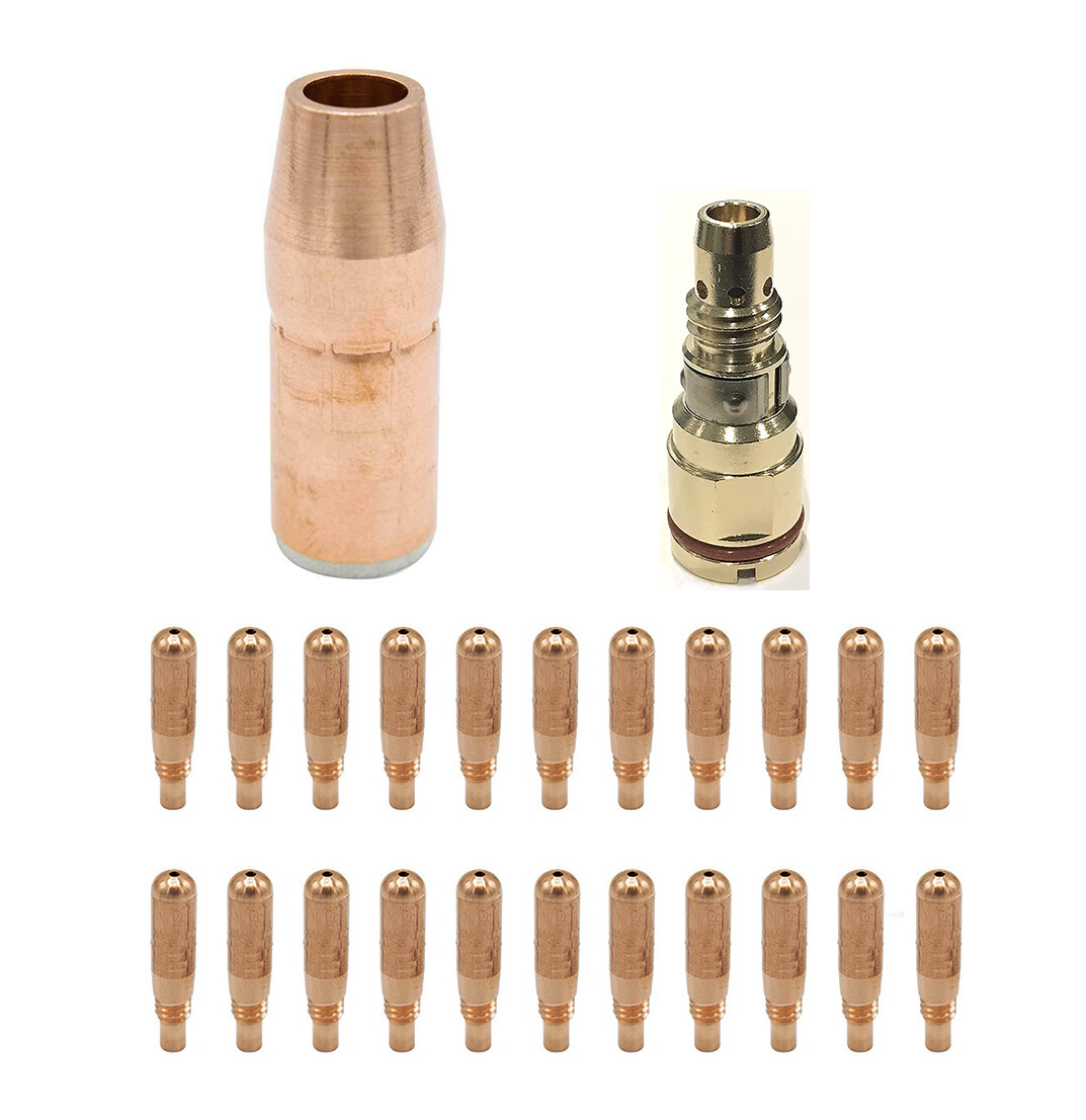 20-PK Contact tip 1-PK Nozzle 1-PK Diffuser For Miller AccuLock MDX-250 Mig Gun