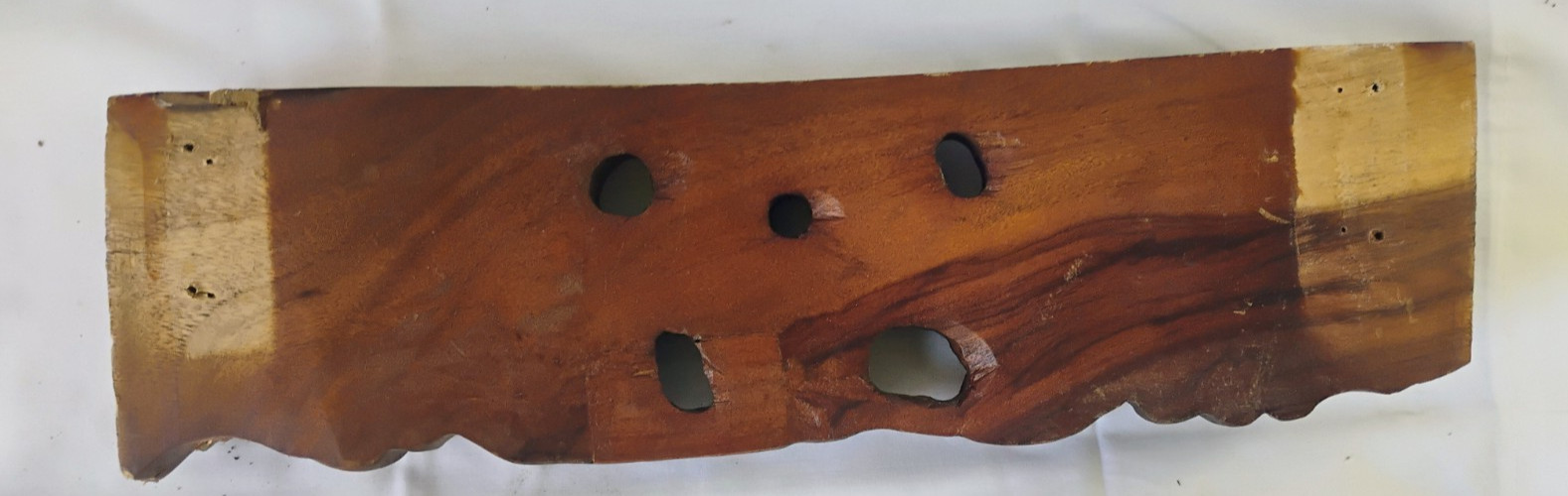 Vintage Pierce Carved Mahogany Crest Crown Pediment 15" wide x 4 1/4" high