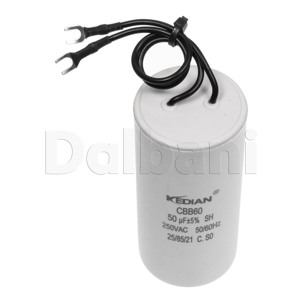 50UF 250VAC Wire Motor Run Capacitor CBB60 50/60HZ HVAC 25/85/21 40X90mm 50MFD