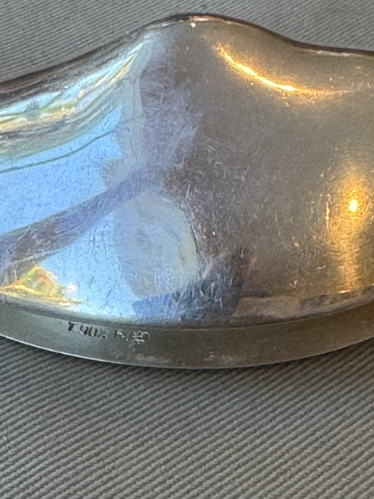 Antique Hallmarked Thailand? 90 Sterling Silver 4.25” Hinged Clam Shell Box