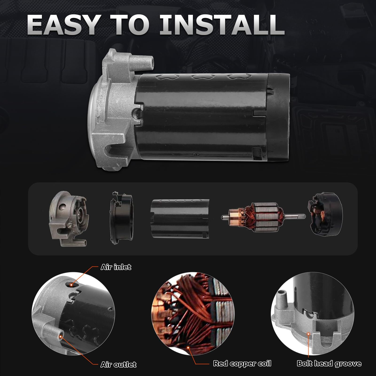 12V 185DB Loud Sound 4 Trumpet Black Train Air Horn Kit For Truck Pickup Car