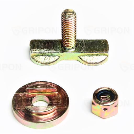 GRIPON (Pack of 6) L-Track Double Lug Threaded Stud Nut Fitting Tie Down
