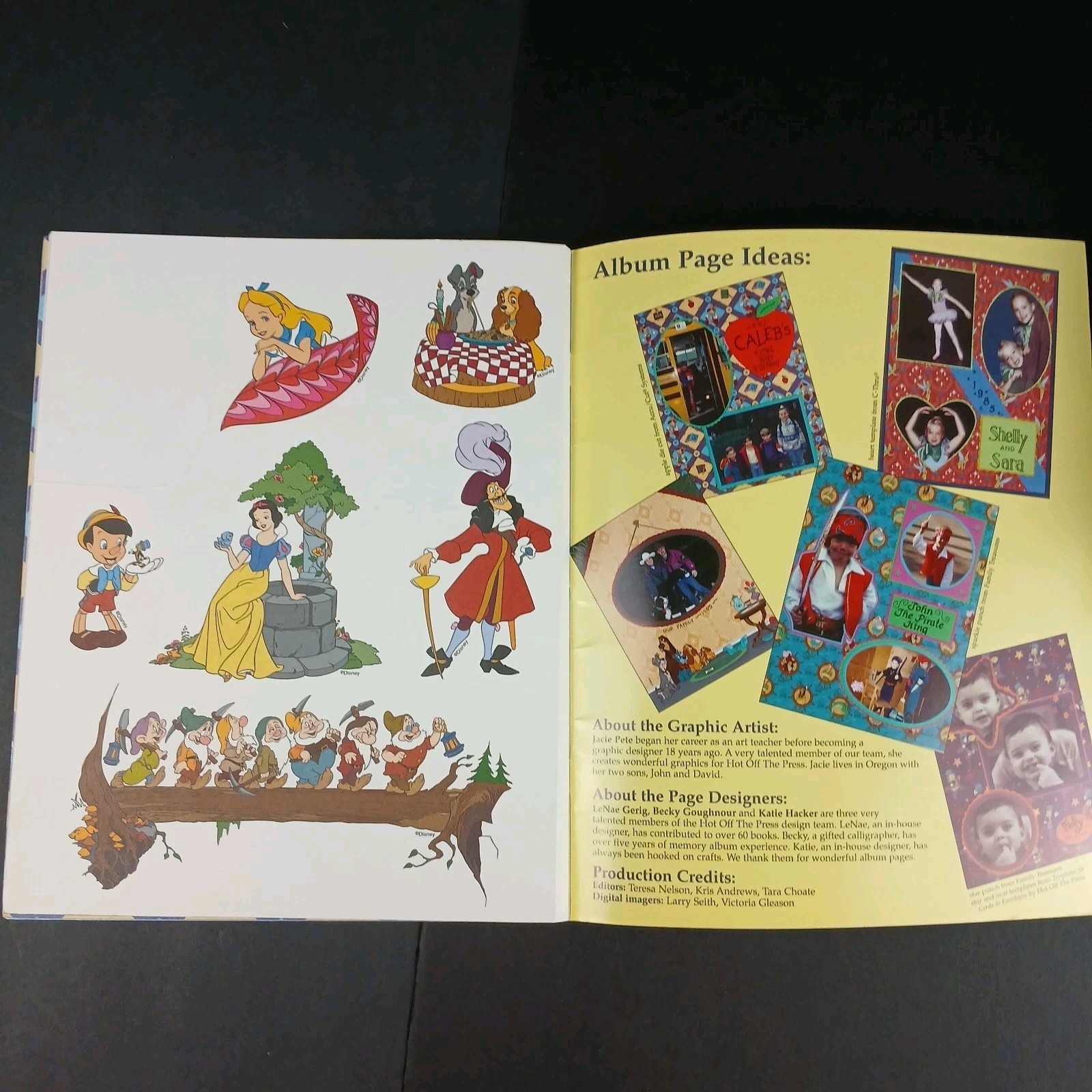 Disney Classics 2 Paper Pizazz 10 patterned pages 8 1/2 x 11" Characters HOTP