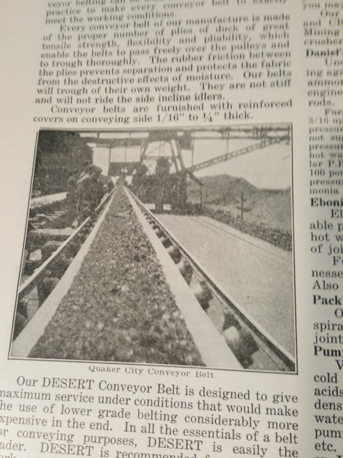 1923 print ad QUAKER CITY RUBBER COMPANY Philadelphia PA Mining rubber goods