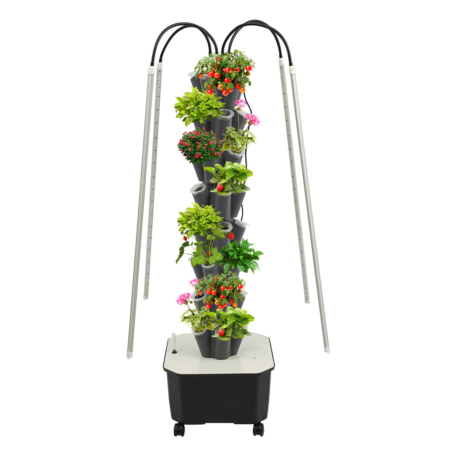 Hydroponic Growing System with Grow Light 40 Pods Indoor Hydroponic Tower Garden