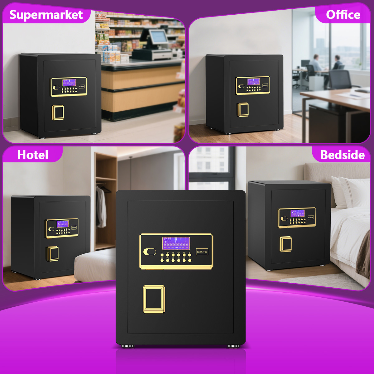 3.0 Cuft Safe Box with Digital Panel Home Security Money Jewelry Hotel Office