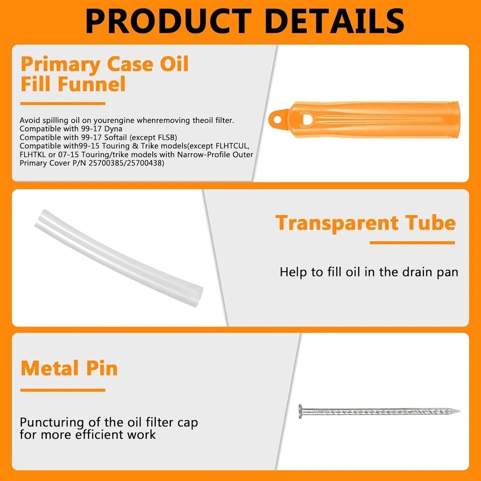 Oil Change Kit Compatible with Harley-Davidson, Complete Motorcycle Oil Change T