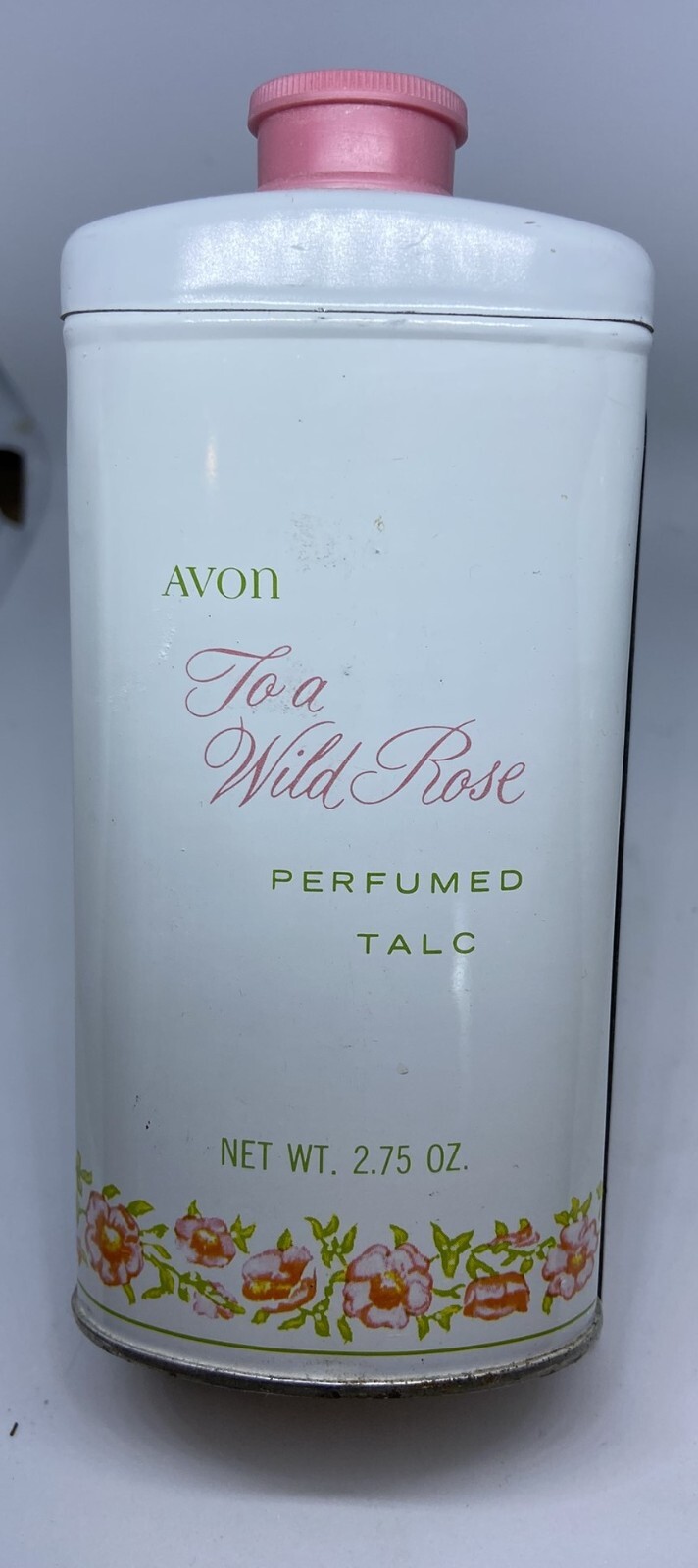 Vintage Avon To A Wild Rose Tin Talc Body Powder  2.75 Oz Full Tin