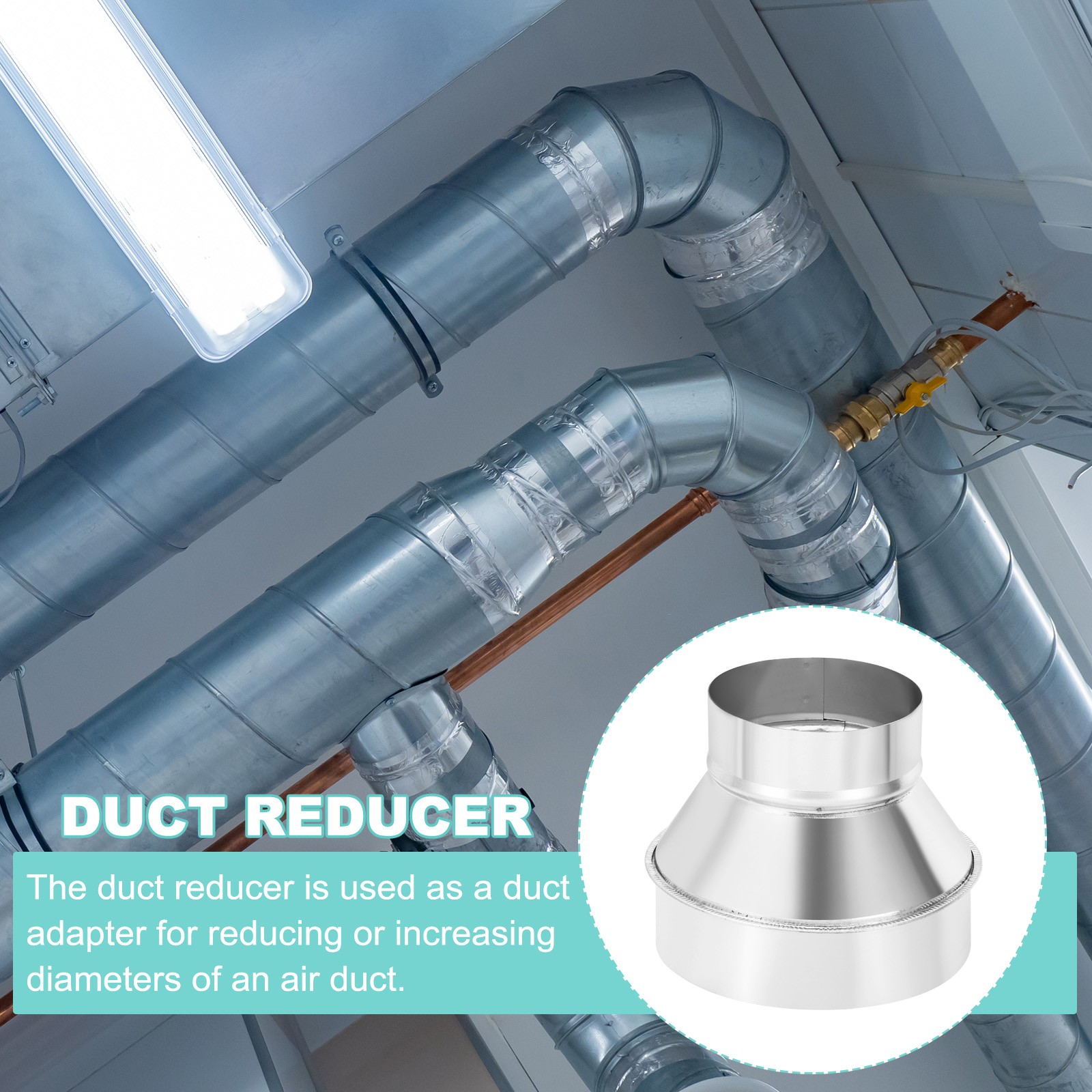 Duct Reducer Connector Adapter Air Ducting Pipe Vent Hose 6 Inch to 4 Inch