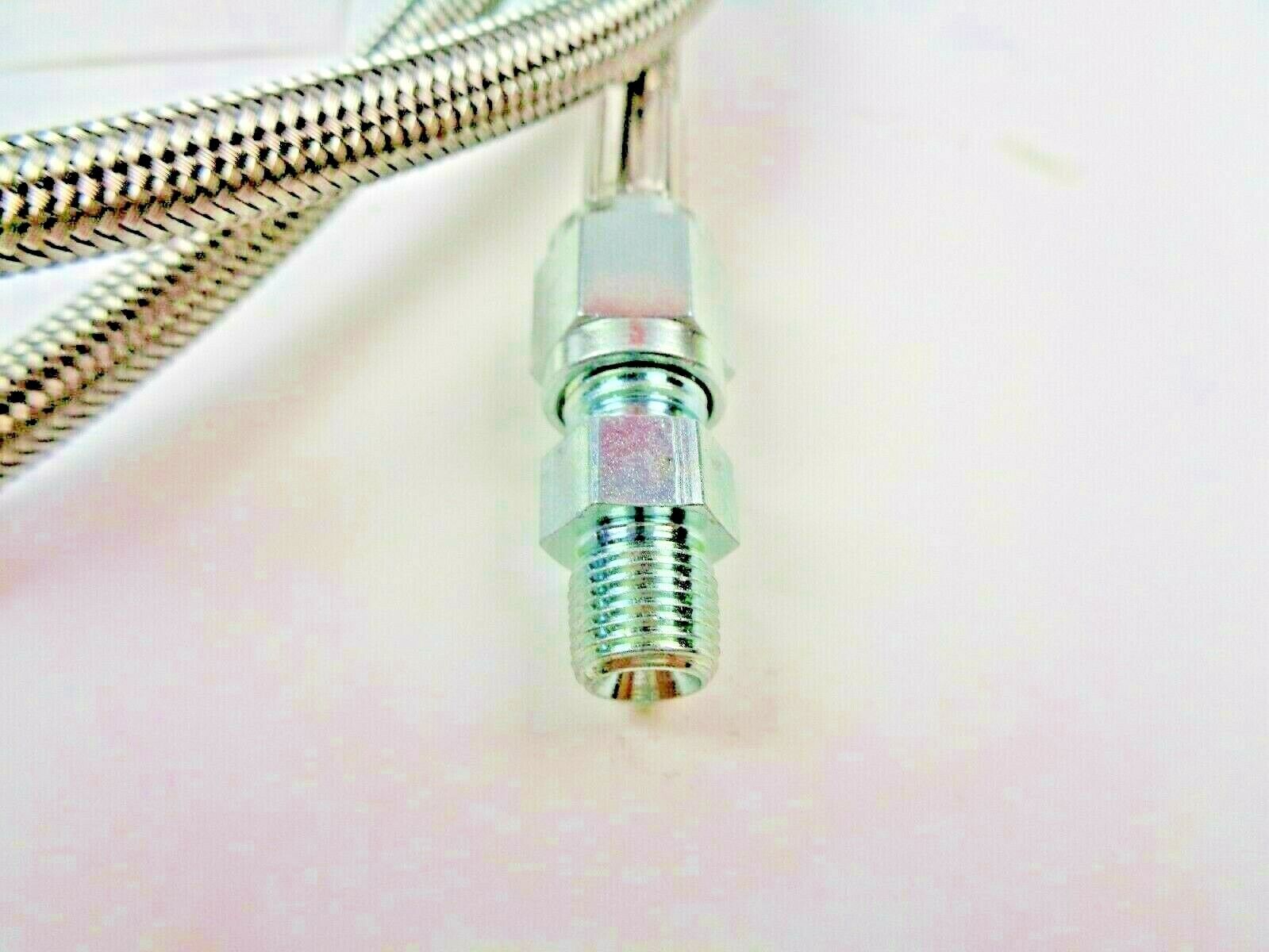 New - 4 Steel Braided Pressure Gauge Line Kit For Oil Water Fuel Gauges 60" Inch