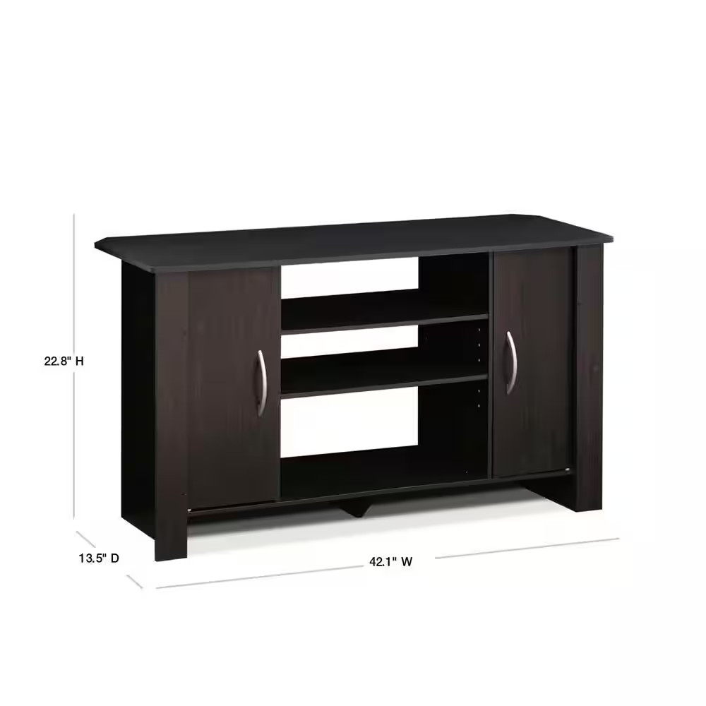 Econ 42 In. Espresso Wood TV Stand with 6 Drawer Fits Tvs up to 50 In. with Open