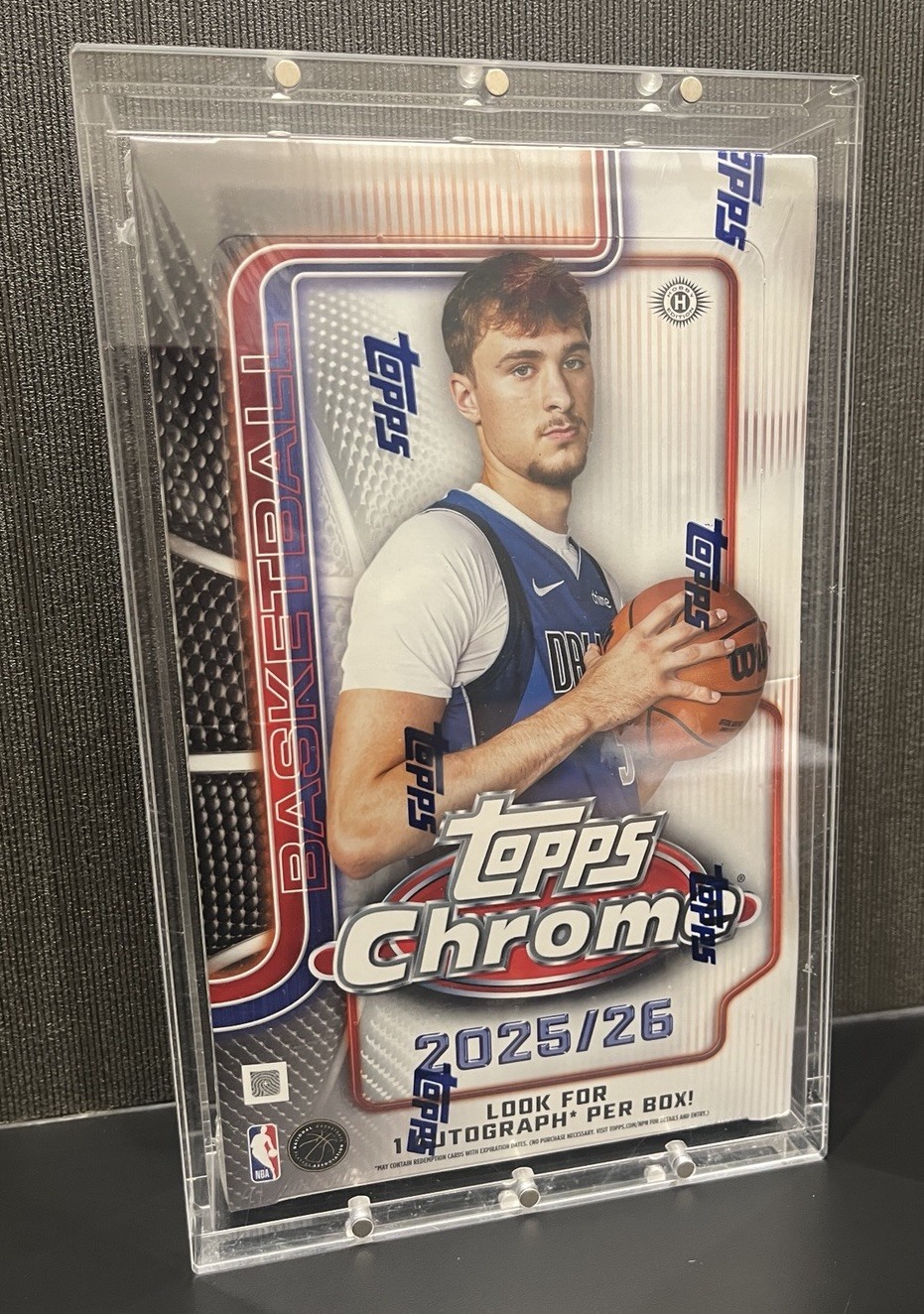 Acrylic Display Case Magnetic Lid FITS 2025-26 Topps Chrome Basketball Hobby Box