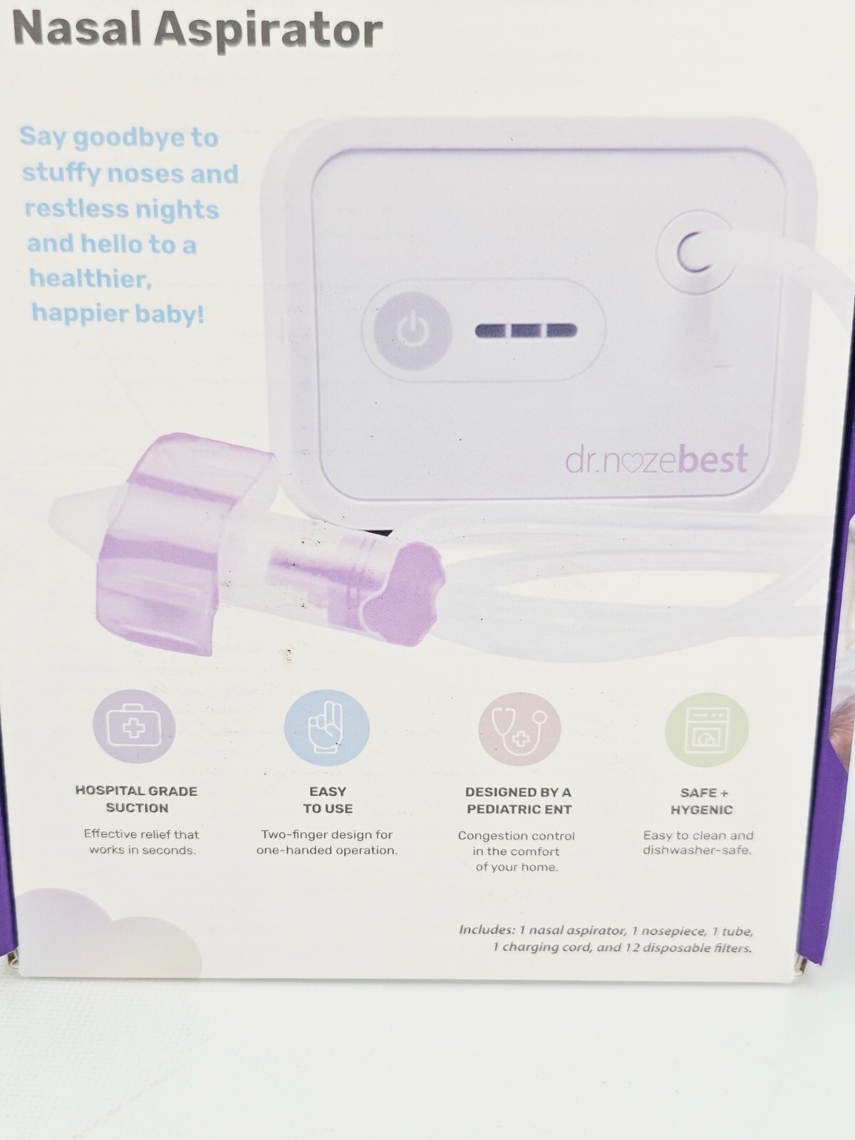 Dr. Noze Best NozeBot Electric Baby Nasal Aspirator High Suction NEW Sealed