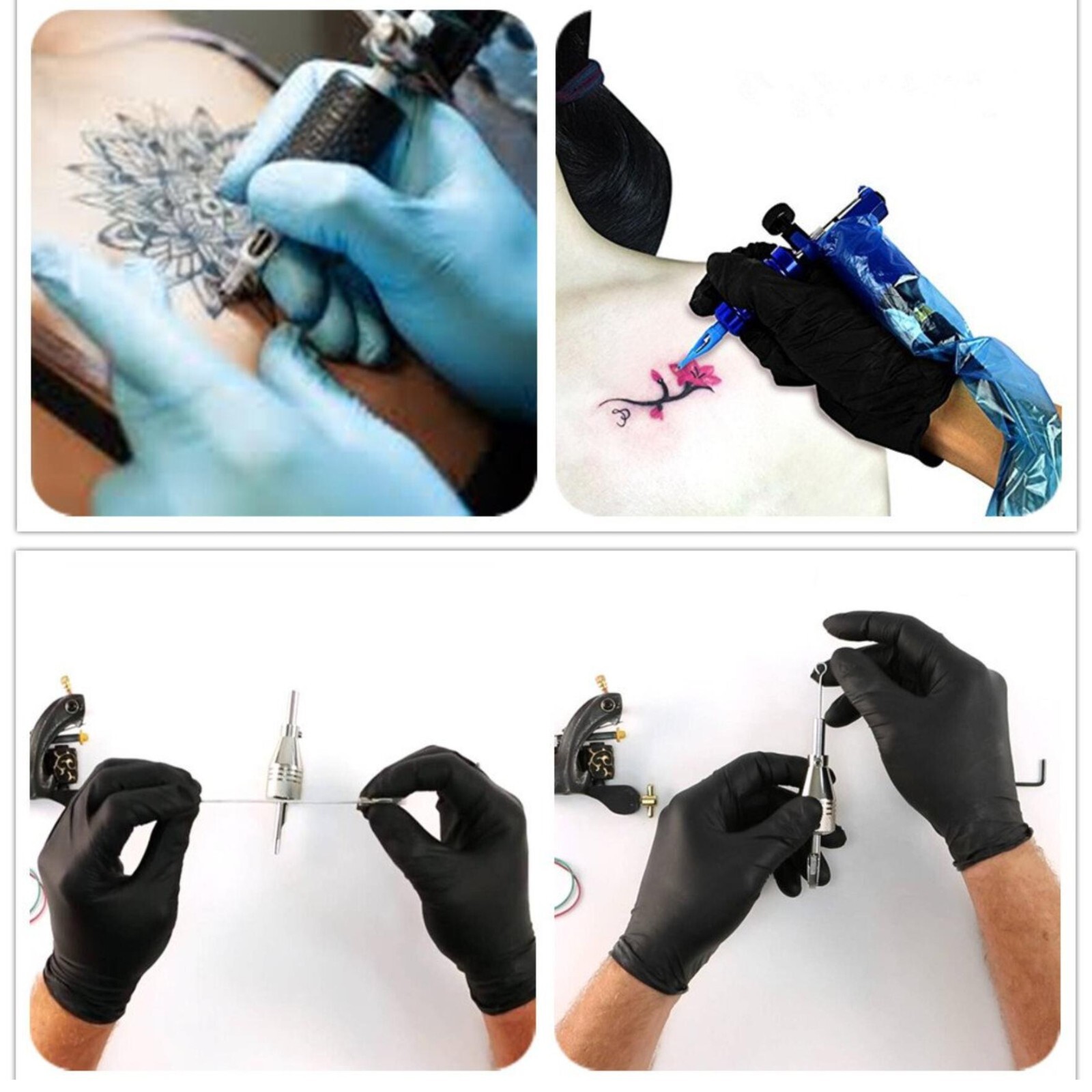 50 Disposable Tattoo Needles RL RS M1 + 50 Matching Nozzles Taper Tube Tips