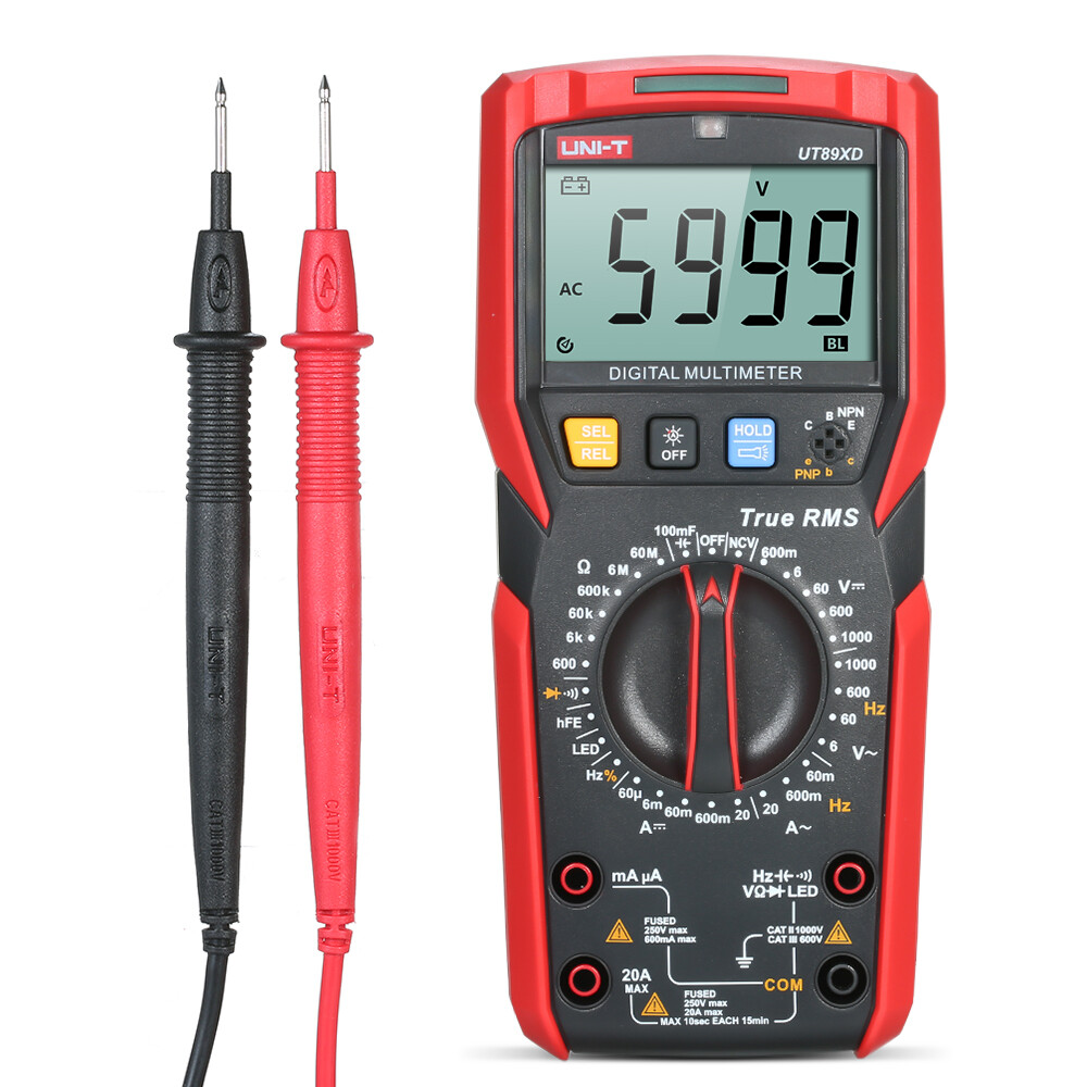 UNI-T TRUE RMS Digital Multimeter AC DC Volt Amp meter LED NCV Test Cap Ohm Freq