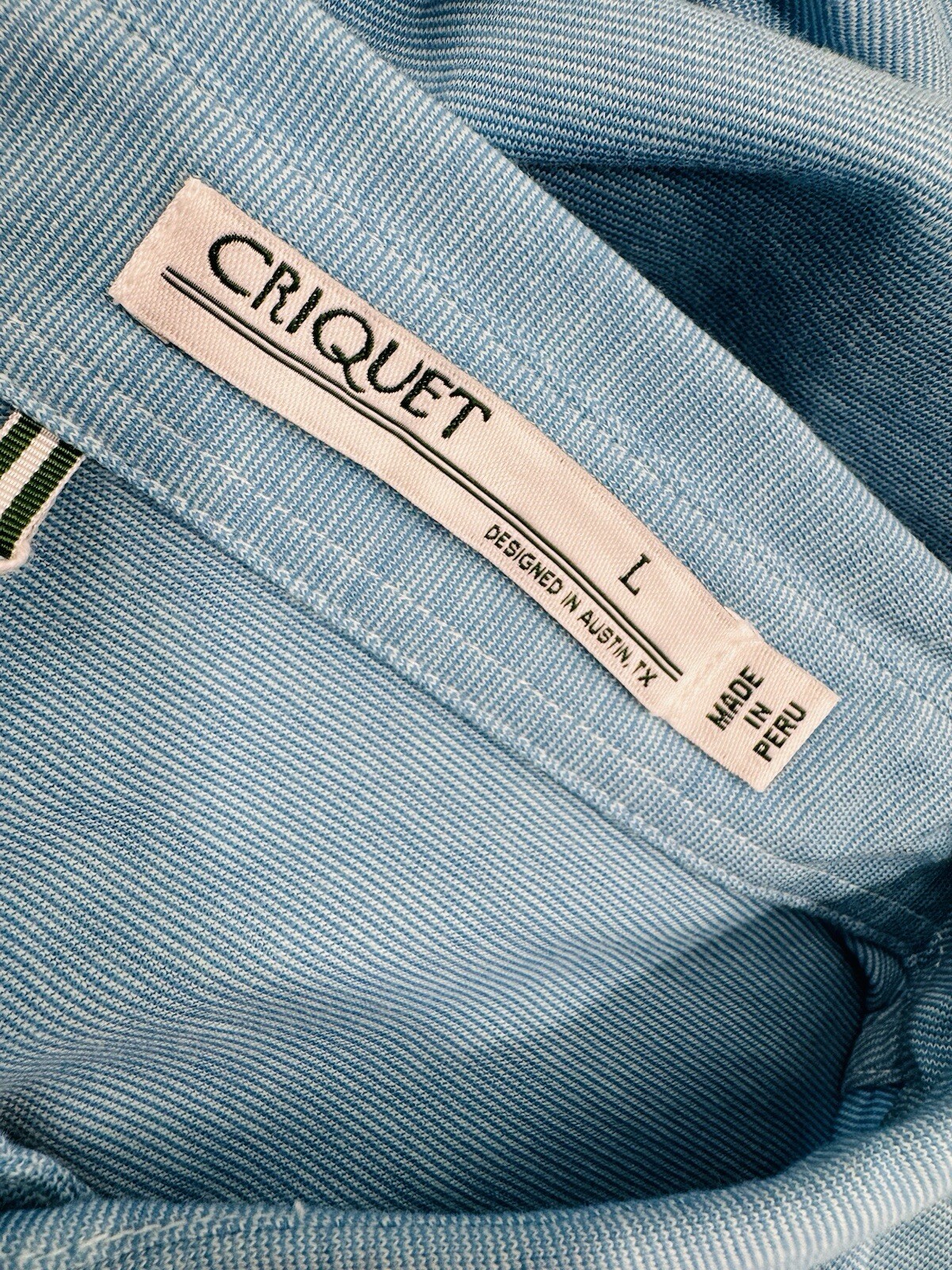 CRIQUET - NEW w TAG Organic Cotton Austin Mens L Blue Short Sleeve Polo Shirt