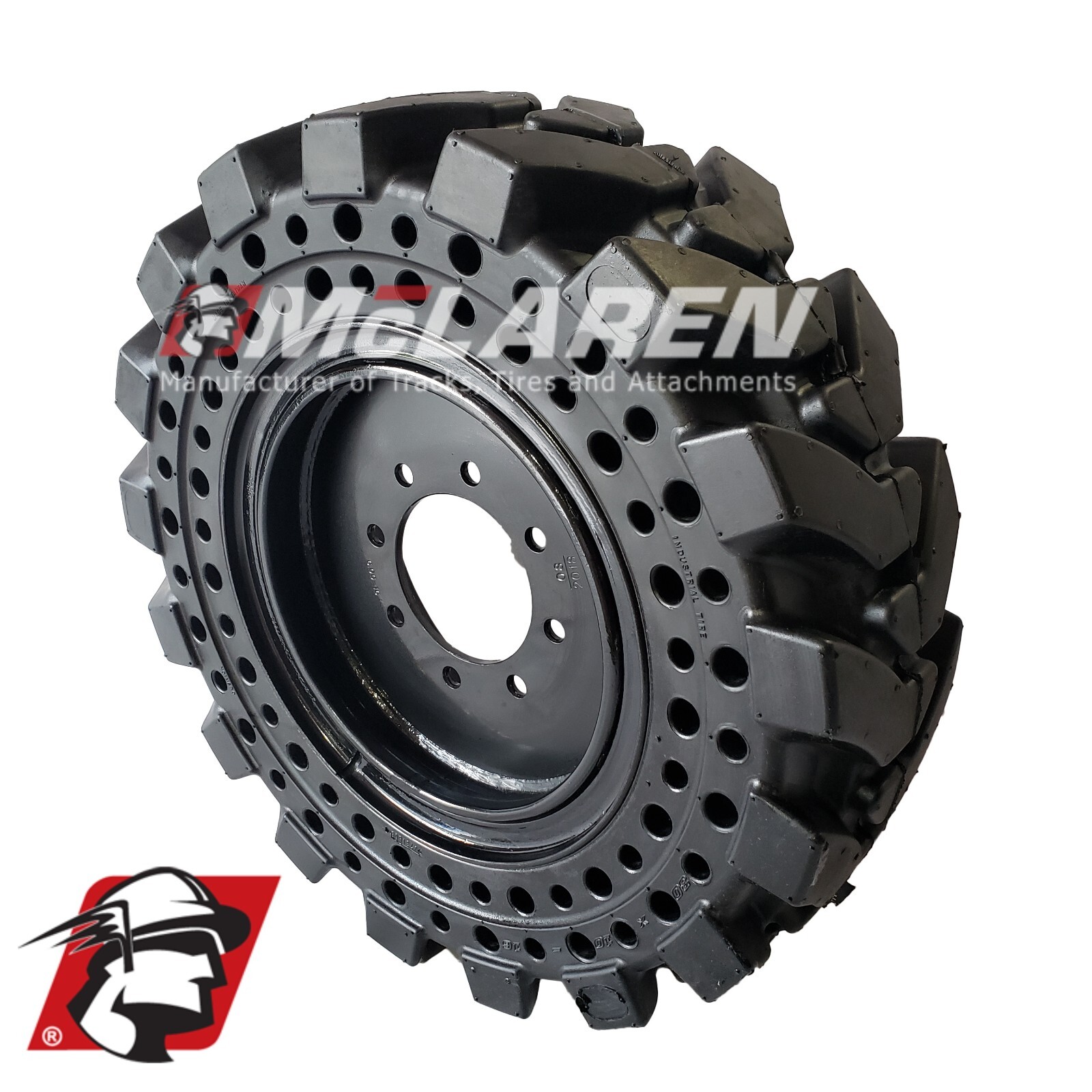 10x16.5 Maximizer GT Solid Tires Flat Proof Set of 4 With Rim for Bobcat