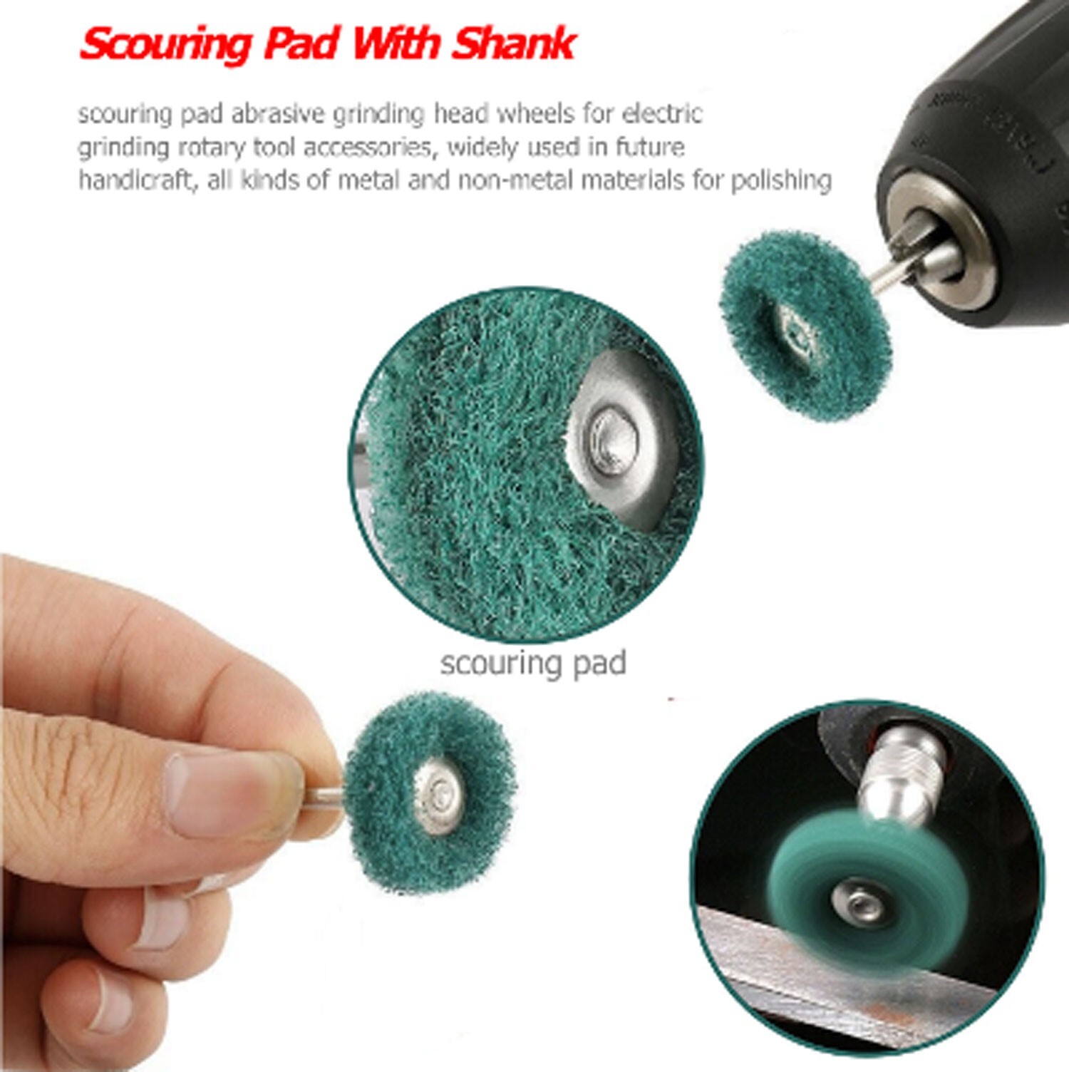 100pc Metal Polishing Buffing Abrasive Wheel Burr Kit Rotary Tool Set For Dremel