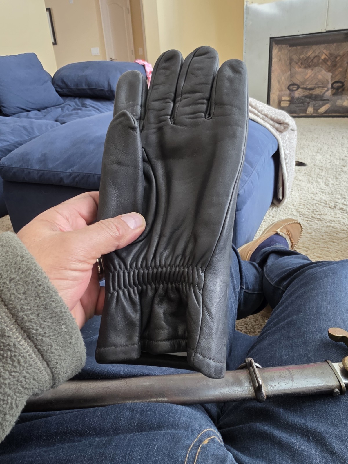 ANTIQUE GENUINE POLICE SAP GLOVES Museum Display Quality